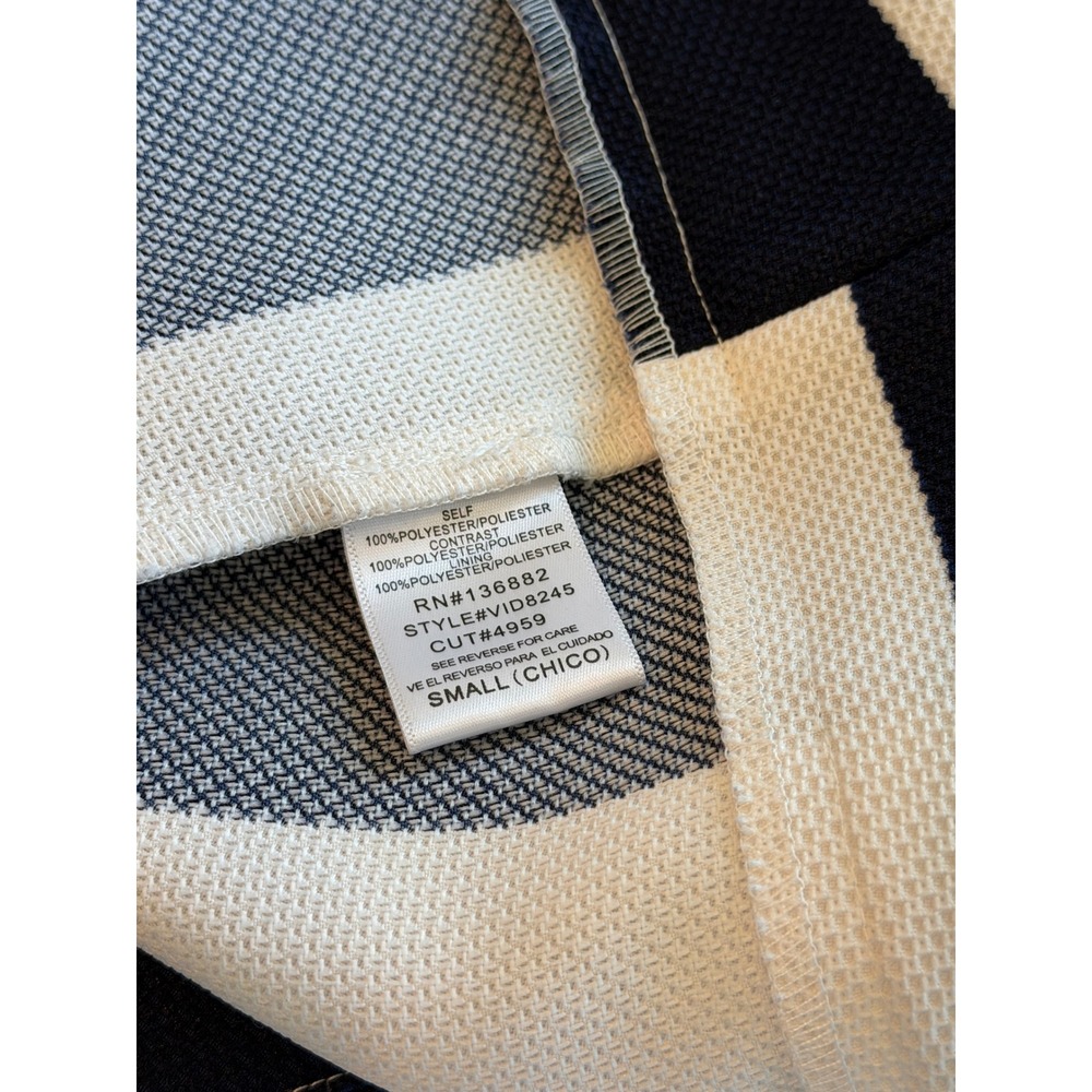 Charlotte Russe Navy White Striped Halter Open Back Fit Flare Dress Small - Picture 7 of 8